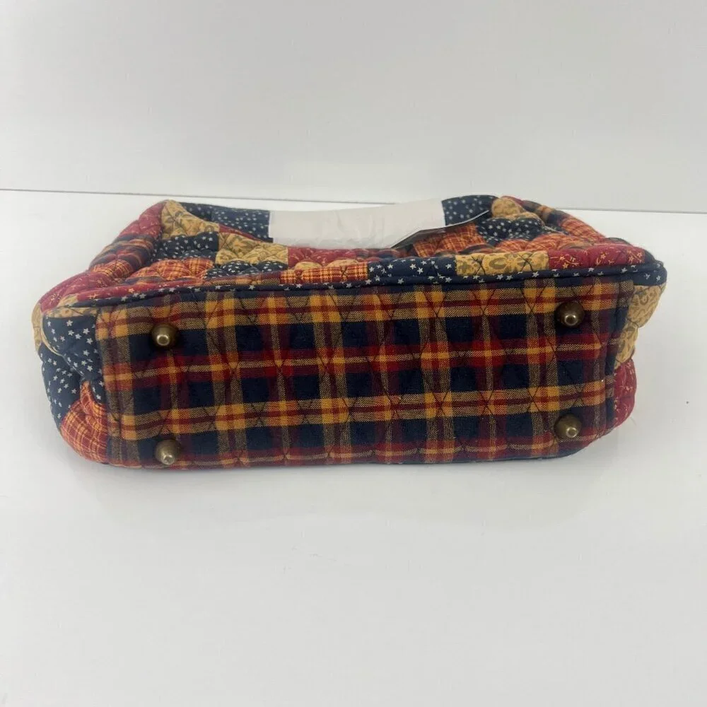 Mona B Handbags "Old Glory" Quilted Plaid Flag Patchwork Shoulder Bag NEW - Picture 4 of 8